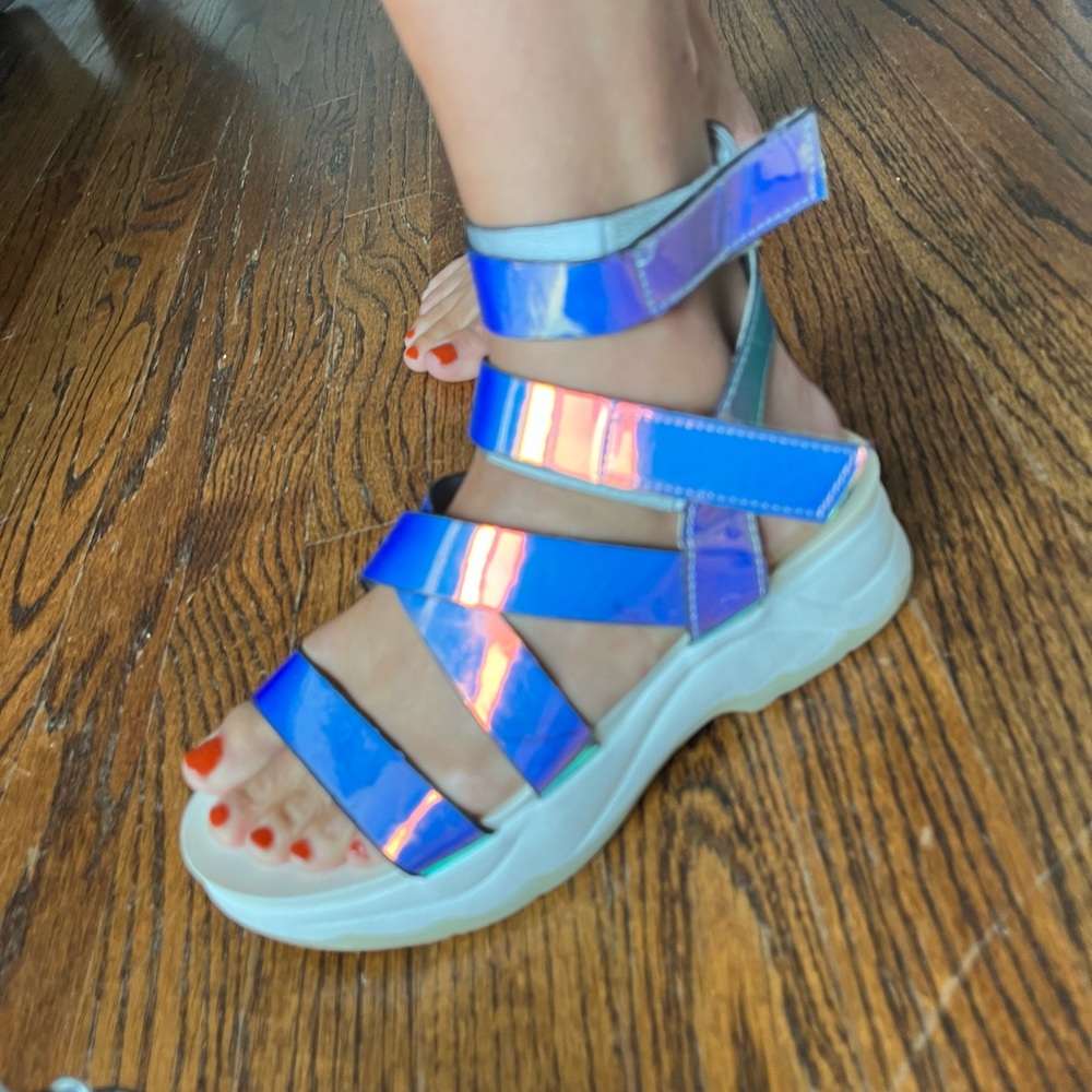 Metallic festival sandals